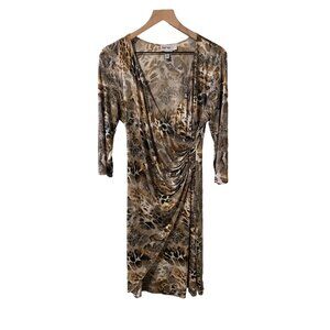 lanalee Size Medium Womens Black & Brown Animal Print Dress #K-5-16-0